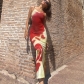 Sling celebrity private dress medium length printed pullover tight dress JD297881