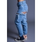 Loose high-waisted wide leg ripped jeans casual pants JLX5528