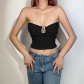 Fashion sexy hot girl street shot sleeveless shoulder wrap chest open back short vest W22L24965