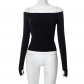 Solid color long-sleeved one-shoulder cut-out fashion jacket Y22TP448