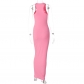 Fashion Solid Sleeveless Round Neck Slim Dress D2C11244A
