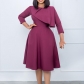 Solid color round-neck temperament swing dress D274