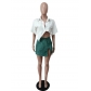 Irregular shirt skirt apron suit F88470