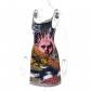 One-piece collar street trendsetter multi-color printed suspender dress D2B10917Y