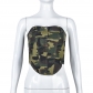 Individualized trend backless irregular camouflage chest wrap 7612TG