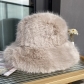 Faux fur straw hat children can wear long hair fisherman hat in autumn and winter, Korean version shows face, small bucket cap, warm and thickened basin cap A688488156247