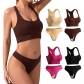 Gather bra female underwear fixed shoulder strap sports beauty vest bra thong suit MZT9901