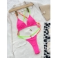 Solid color one-piece swimsuit sexy drawcord bikini C587WY