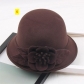 Three-dimensional flower top hat, autumn and winter wool hat, women's Korean version, domed leisure fisherman basin hat MNM00001-1