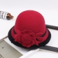 Three-dimensional flower top hat, autumn and winter wool hat, women's Korean version, domed leisure fisherman basin hat MNM00001-1