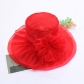 Flower gauze hat Vintage elegant double-layer organza sunvisor foldable sun-proof large brim hat A536587295536