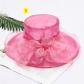 Solid color organza vintage flower top hat Women's summer mesh fisherman hat Sun protection foldable sunshade hat FF00097-2