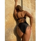 Solid color one-piece swimsuit sexy diagonal shoulder bikini LG94