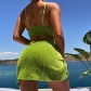 Wrinkle cloth special fabric bikini split three-piece swimsuit swimsuit AL694418990058