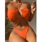 One-piece solid color strapless backless swimsuit AL686687791141