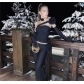 Women's sexy chest wrap, slim fitting, patchwork, bouquet trousers suit S3211585G