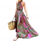 Women's neck hanging sexy backless printed fashion dress SM2965