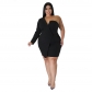 Large Spicy Girl Women's Solid Color Tight Sexy Dress Dress S0265