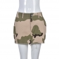 Camouflage zip pocket fringed street skirt 7556SG