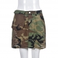 Camo pocket tassel cut-out fashion skirt 9236DD