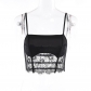 Strap Lace Perspective Sexy Open Back Top Versatile Short Spicy Girl Vest YY23043