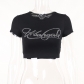 Round neck hot diamond letter Spicy Girls short top fashion casual versatile T-shirt YY23050