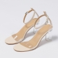 Oversized slotted buckled thick heel sandals transparent fashion shoes PL0639