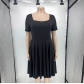Women's fashion sexy large size dress square neck short sleeve large skirt solid color skirt MQ23613