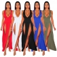 Deep V Split Multi Color Dress Bandage Dress Nightclub Dress MZ2775