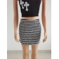 Women's loose body skirt with fluffy black and white stripe miniskirt FFD1235