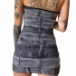 Fashion Print Personalized Slim Fit Open Back Bra Wrap Hip Dress D2C11412A
