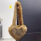 Crossbody Love Bag Imitation Raccoon Dog Fur Grass Plush Large Capacity Shell Bag B695651633786