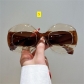 Fashion Light Luxury Sunglasses Fashion Hip Hop Transparent Double Color Oval Frame Sunglasses HF1178