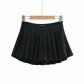 Women's fashion solid color front short back long anti glare pleated short skirt skirt skirt S11562