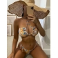 Sexy printed bikini cut-out halter swimsuit LG76842
