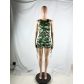 Fashion Women's Pleated Camo Print Tank Top Shorts Pit Strips 2-Piece Set T23310
