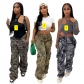 Fashion casual camouflage printed overalls T23318