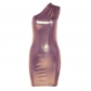 Sexy Slim Solid Slant Shoulder Sleeveless Hip Wrap Dress K22D21713