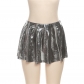 Fashion Sexy Short Pleated Skirt Bright Reflective Skirt K23J26406