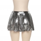 Fashion Sexy Short Pleated Skirt Bright Reflective Skirt K23J26406