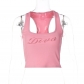 Fashion sexy U-neck letter ironed diamond sleeveless vest T2B11121K