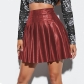 Pleated skirt Sexy short skirt PU leather short skirt D14