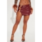 Hip wrap skirt PU leather metal ring sexy miniskirt with split ends D28