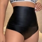 Sexy PU leather shorts Triangle leather shorts High waist DK08
