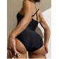 Tight cut out mesh one piece swimsuit Solid color wall hanging beach resort bikini swimsuit YQ-z0824