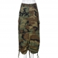Fashionable and personalized camouflage wash pocket with drawstring zipper skirt 9119DD