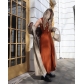Knitted Dress Casual Waist Wrap Round Neck Large Pit Stripe Slim Knitted Long Dress FQ1213