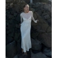 Beach Vacation Sexy Long Dress Knitted Hollow out Long Dress Cover Up FQ1221
