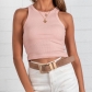 Fashion Versatile Solid Color Sleeveless Bottom Tank Top T-shirt for Women YB9072