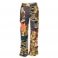 Women's cotton button zipper camouflage straight pants LD83210